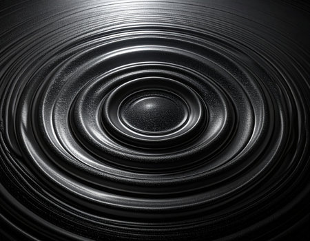 Abstract metallic background. Computer generated graphics. Black and white image.の素材