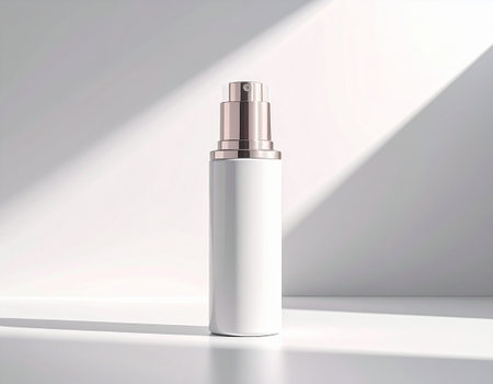Cosmetic bottle mockup on a white background. 3d renderingの素材