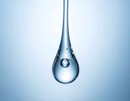 Water drop isolated on white background. 3D illustration. Studio shot.の素材