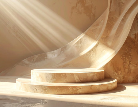 Abstract scene podium mockup. Award ceremony concept. 3d renderの素材