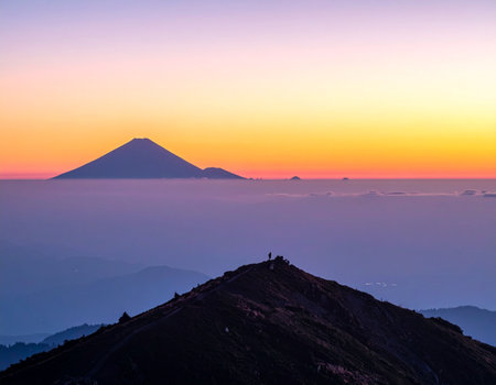Mt.Fuji at sunrise, Yamanashi, Japanの素材