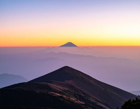 Sunrise at Mt.Fuji, Yamanashi, Japanの素材
