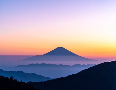 Mt.Fuji at sunrise, Yamanashi, Japanの素材