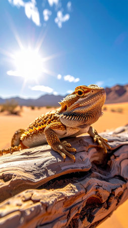 Bearded dragon in the Namib desert, Namibia, Africaの素材