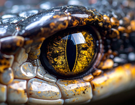 Close-up of the eye of a snake. Macro shot.の素材