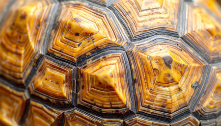 Close up of a giant tortoise shell, Geochelone sulcata.の素材