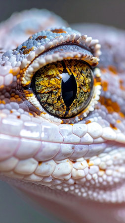 Close up of the eye of a leopard gecko, Thailandの素材
