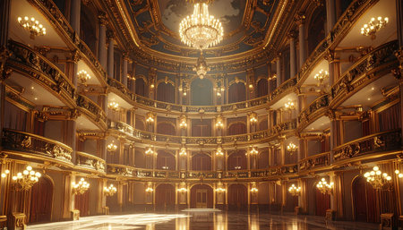 The interior of the theater in the classical style. 3d renderingの素材
