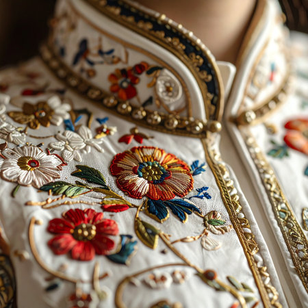 Details of the applications in Anatolian craftsman's costume.の素材