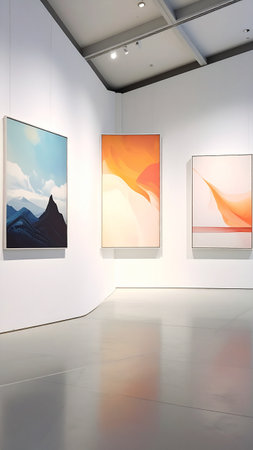 Exhibition of modern art at the annual Vienna Contemporary Art Fair.の素材