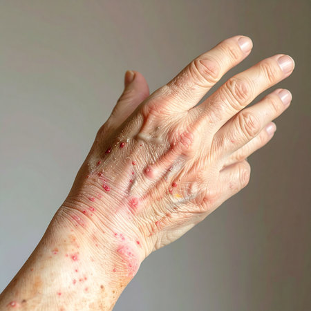 Psoriasis, eczema, eczema on the handの素材