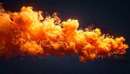 Colorful clouds of ink in water on a black background. Abstract background.の素材