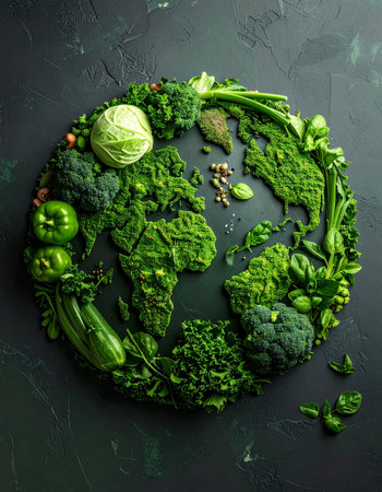 Healthy food. Vegetables and herbs on dark background. Top viewの素材