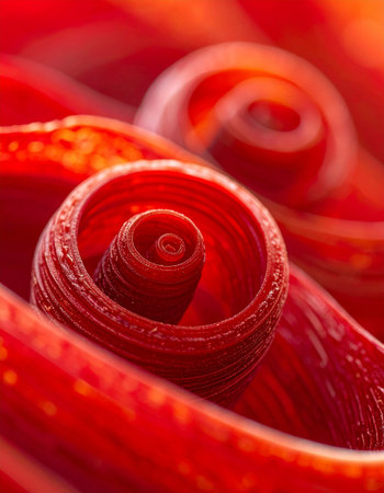 close up of red rose petals, shallow depth of field.の素材