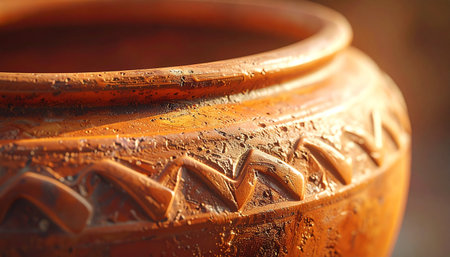 clay pot in thailand, closeup of a clay potの素材