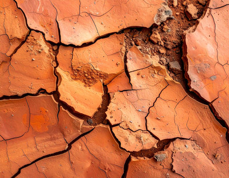 Dry cracked earth background. Abstract grunge texture of cracked soil.の素材