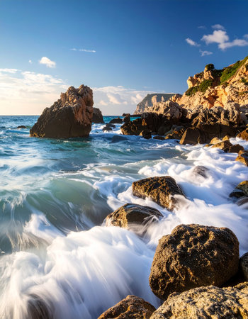Costa Paradiso beach at sunset, Sardinia, Italy.の素材