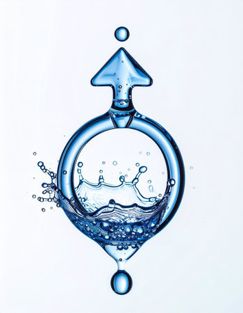 Water drop and water splash on white background. 3D Renderingの素材
