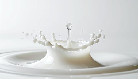 splash of milk isolated on a white background. close-upの素材