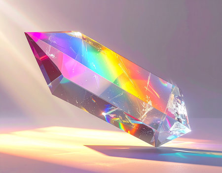 Fluorite gemstone on a light background. 3d renderの素材