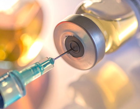 Vaccine vial dose flu shot drug syringe needle.の素材