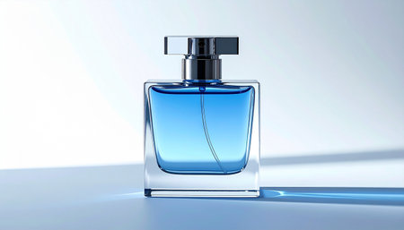 Perfume bottle on a white background. 3D rendering.の素材