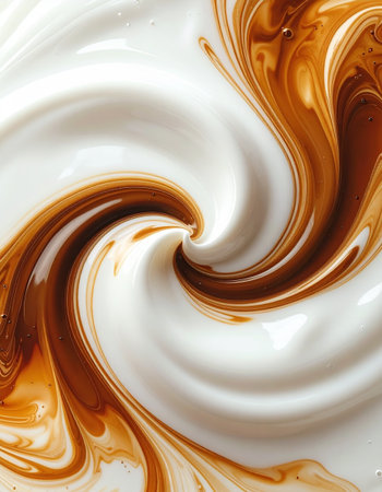 close up of  a chocolate syrup on white backgrounの素材