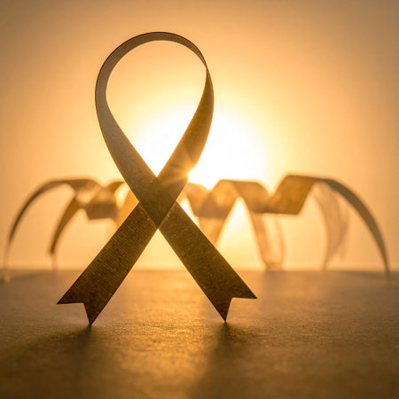 Silhouette of a ribbon on a background of the sun.の素材