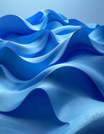 abstract blue background with smooth lines and waves, 3d renderの素材