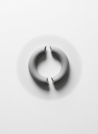 Close-up of a metal ring on white background. 3d renderingの素材