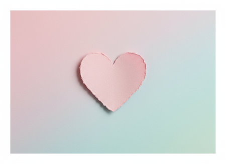 Paper heart on a pastel background with space for your text.の素材