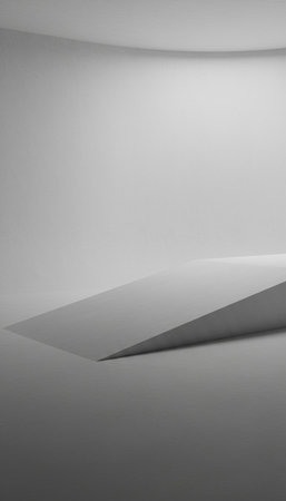 Abstract empty room with shadow on the wall. 3d render illustrationの素材