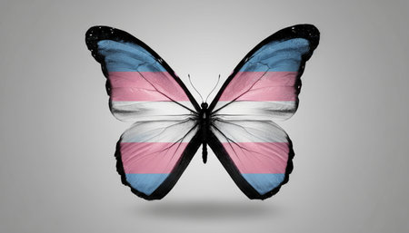 Luxembourg flag butterfly, isolated on white background, natural lightの素材