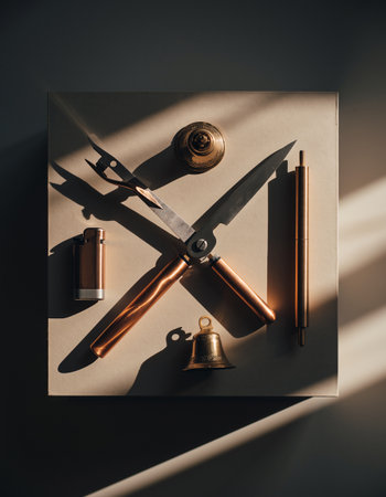 Vintage kitchen utensils on black background. Kitchen utensils.の素材