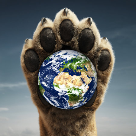 Human hands holding Earth planet. Elements of this image are furnished by NASAの素材