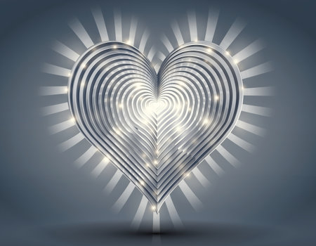 Abstract heart on a gray background. Vector illustration. Eps 10.の素材