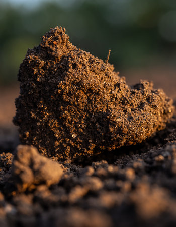 Pile of soil on the ground with blur background, selective focusの素材