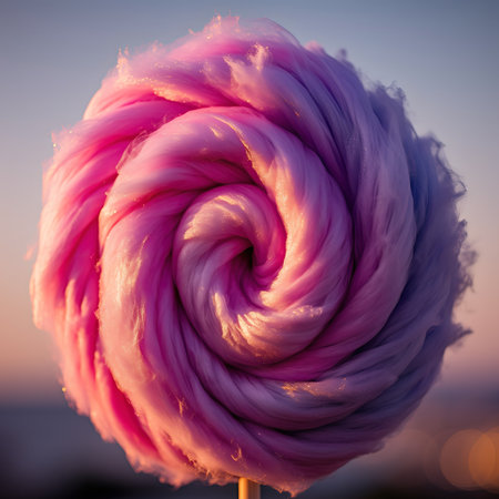 Colorful lollipop on a stick against the background of the sunset.の素材