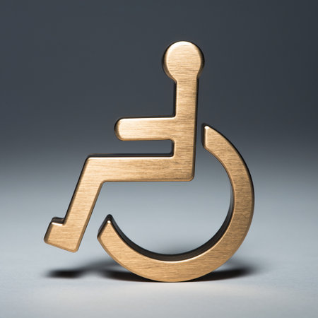 Handicap symbol on a gray background. 3D rendering.の素材