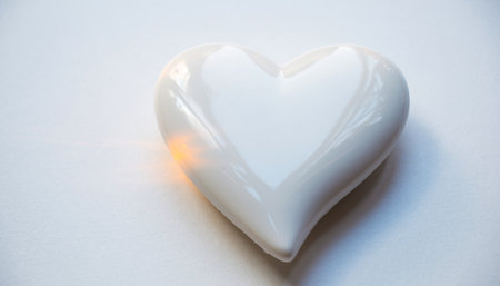 White heart on a white background. Valentine's Day. Love.の素材