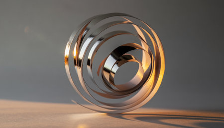 3d rendering of a cylindrical object with a golden shineの素材