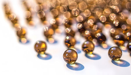 abstract background with glass balls, shallow depth of field, selective focusの素材