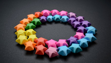 Colorful dominoes on a black background. Top view.の素材