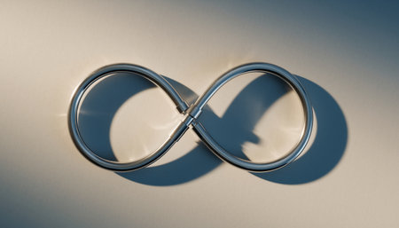 Infinity symbol on a white background. 3d render illustration.の素材