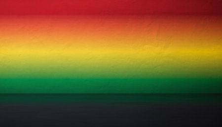 Rainbow flag painted on the wall. Abstract background for design.の素材