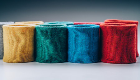Colorful fabric rolls - vintage effect style picutres (selective focus)の素材