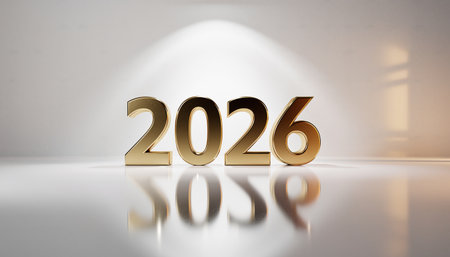 Happy New Year 2016. 3d render of golden number 2016.の素材