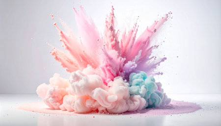 Colorful paint splashes isolated on white background. 3d renderingの素材