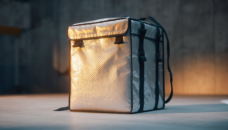 Close-up of a backpack on a wooden background. The concept of travel and tourism.の素材