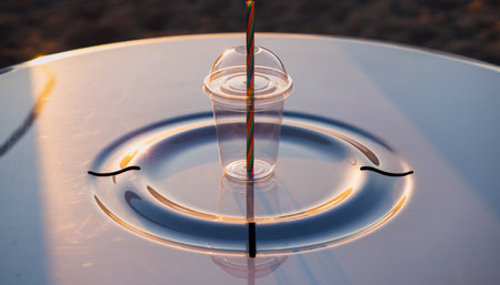 water drop on the surface of the table, close-up.の素材